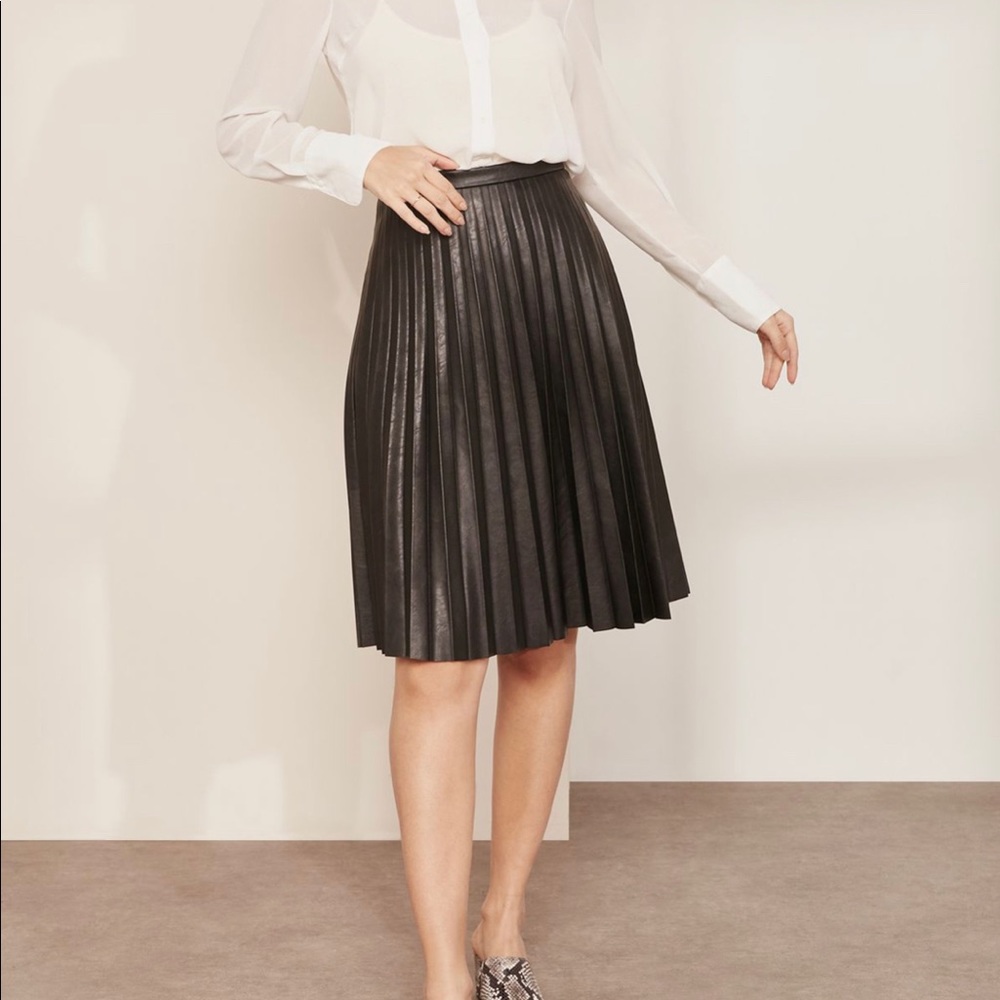 J.Crew Faux Leather Pleated Skirt